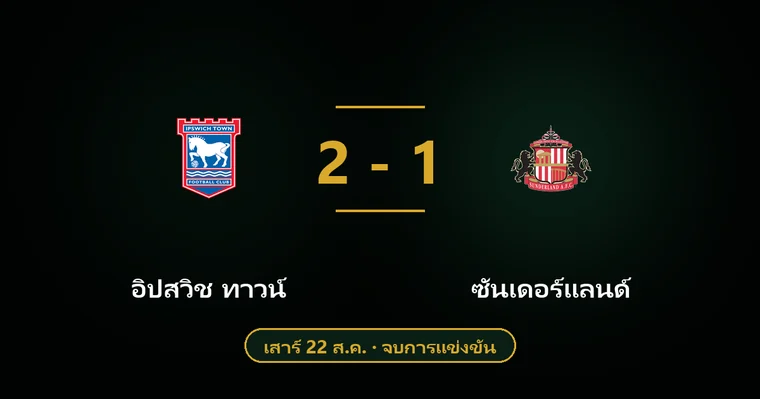 ปกบทวิเคราะห์ อิปสวิช ทาวน์ พบ ซันเดอร์แลนด์