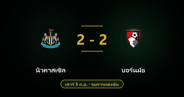 ปกบทวิเคราะห์ นิวคาสเซิล พบ บอร์นมัธ