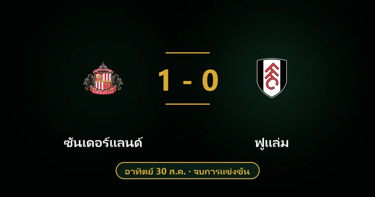 ปกบทวิเคราะห์ ซันเดอร์แลนด์ พบ ฟูแล่ม